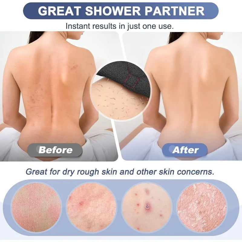 Exfoliating Back Scrubber  Washcloth Bath Tool for Use in Shower, Back Washer to Deep Clean Your Skin for Men & Women
