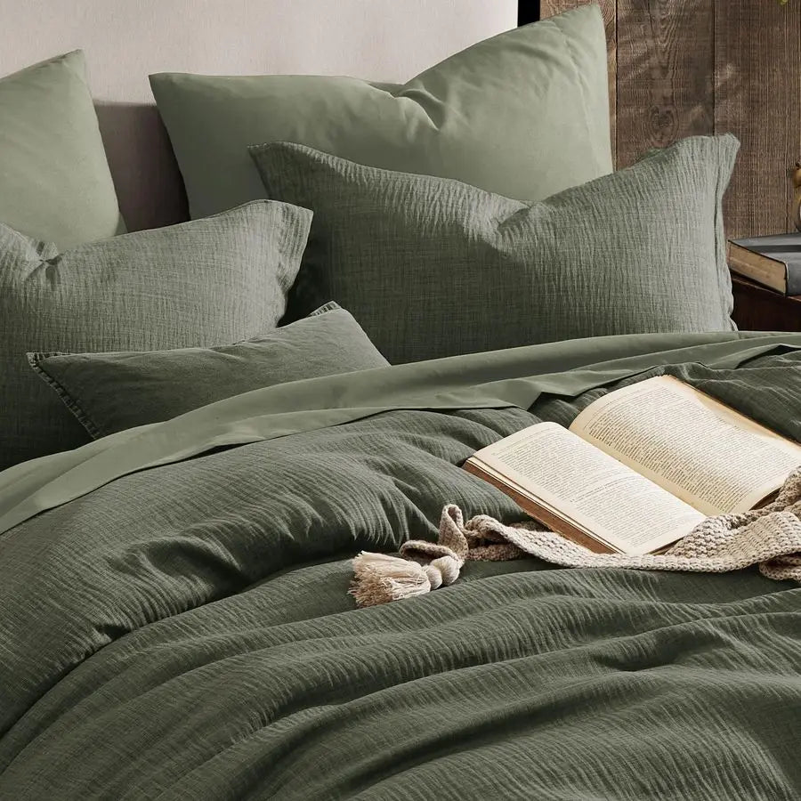 King Comforter Set 7 Pieces, Soft Solid Bedding Set for All Seasons