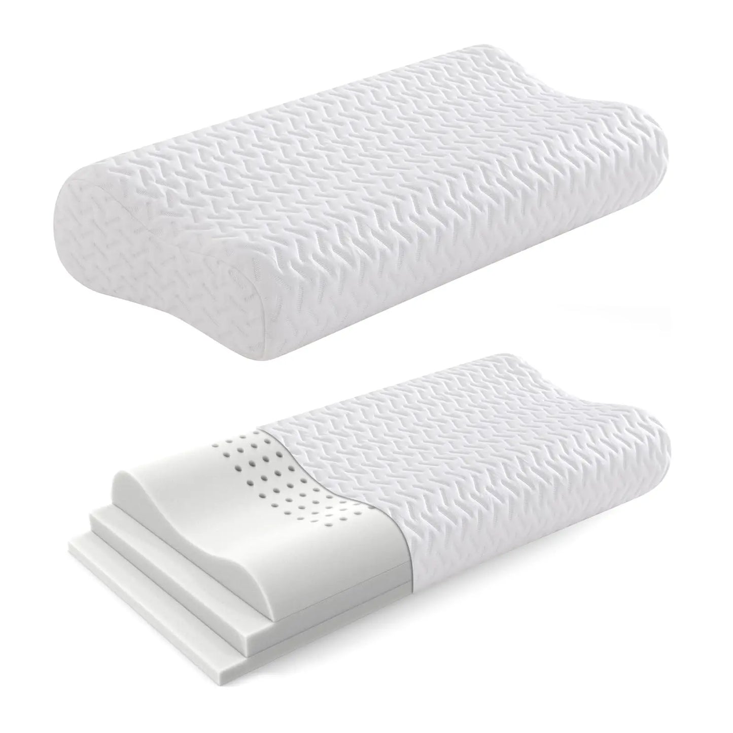 1 PC Ergonomic Memory Foam Pillow for Neck Pain Relief, Adjustable Contour Cervical Pillow for Side Sleepers