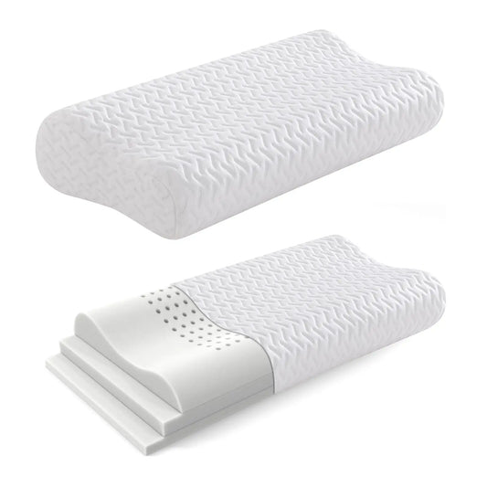 1 PC Ergonomic Memory Foam Pillow for Neck Pain Relief, Adjustable Contour Cervical Pillow for Side Sleepers