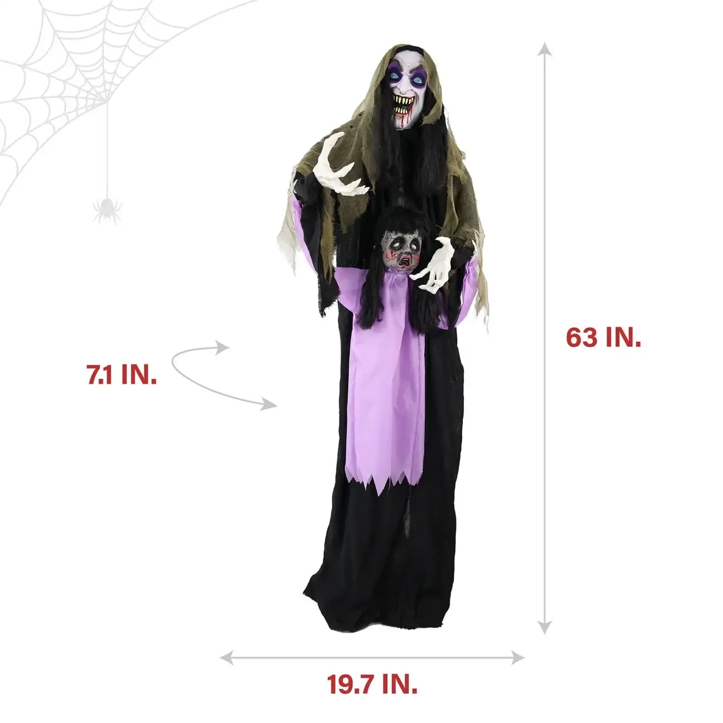 Scary Vampire Lady Animatronic with Baby & Sound - Haunted Hill Farm Halloween Decoration for Yard Haunts
