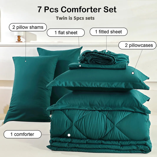 5 piece Twin, Full Bedding Sets Home Decor Comforter Flat Sheet Fitted Sheet Pillowcases Sleeping Sets