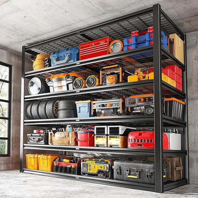 5-Tier Heavy-Duty Garage Shelving Unit 78''H Adjustable Metal Storage for Warehouse Organization with 3000LBS Load ，Customized