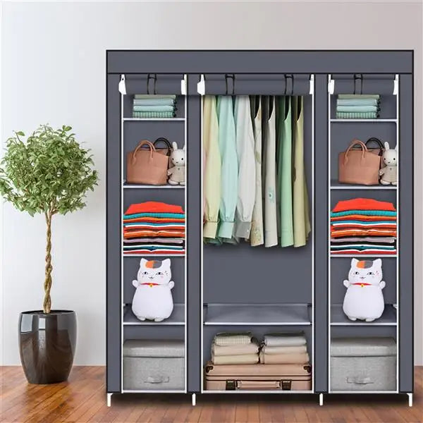 69" Portable Clothes Closet Wardrobe Storage Organizer with Non-Woven Fabric Quick and Easy to Assemble Extra Strong and Durable