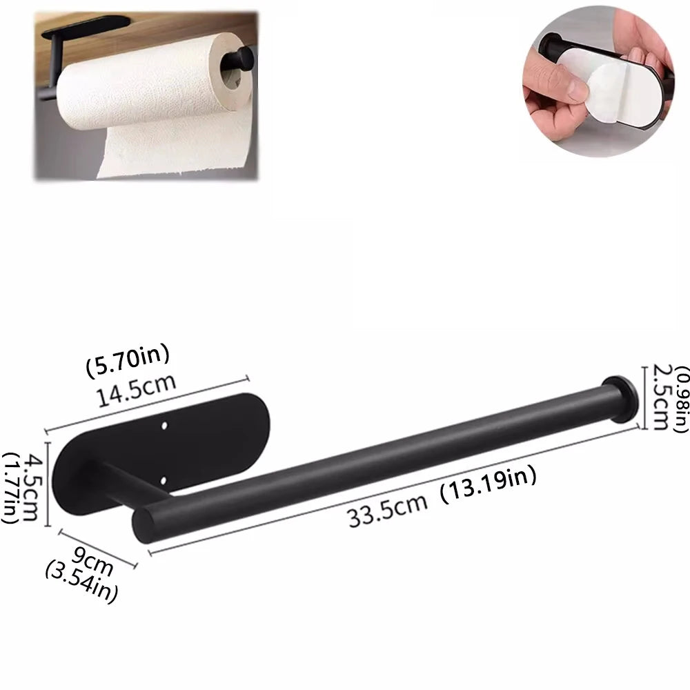 Paper Towel Holders, Adhesive Roll Paper Holder, Bathroom Storage Rack, Tissue Dispenser, Kitchen Organizers, Towel Rack