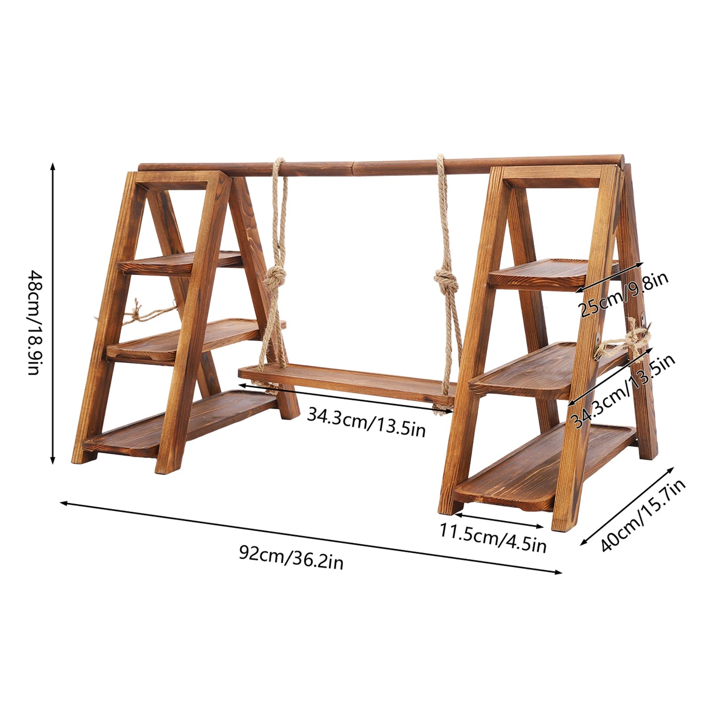 Wooden Dessert Display Stand Cake Stand, 3 Tier Serving Tray, Decorative Tiered Plate for Birthday Party Cupcake Decor